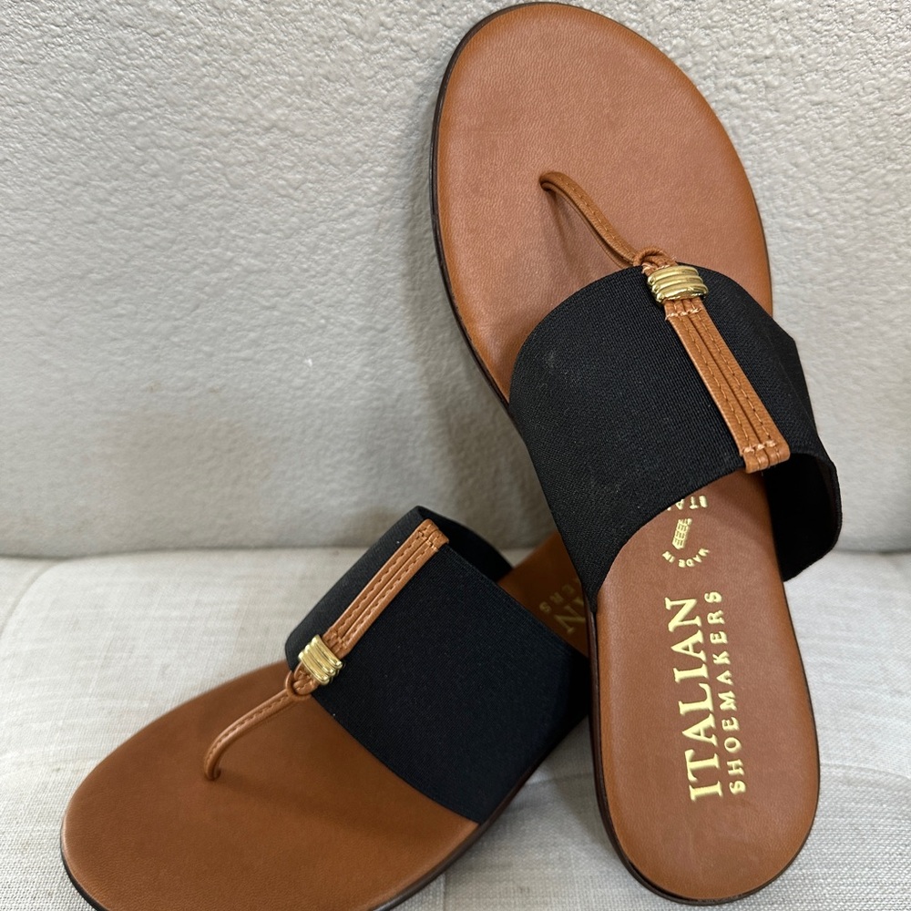 Italian Shoemakers Women's Black and Brown Sandals